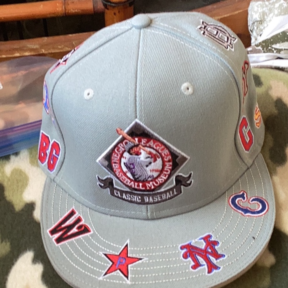 Gray Baseball Cap with Embroidered Patches